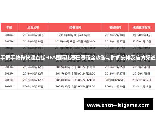 手把手教你快速查找FIFA国际比赛日赛程全攻略与时间安排及官方渠道 手把手教你快速查找FIFA国际比赛日赛程全攻略与时间安排及官方渠道